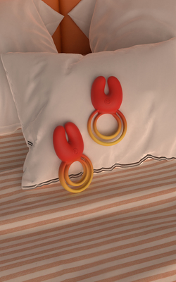 2-in-1 Rubber Fully-coated Nipple Clamp Cock Ring DF1025-3