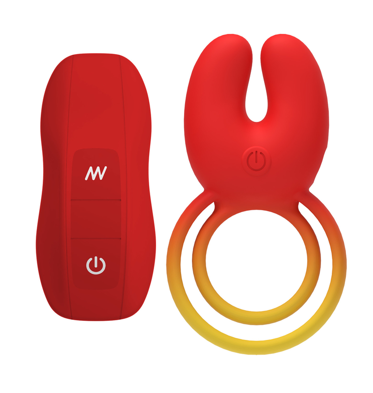 2-in-1 Rubber Fully-coated Nipple Clamp Cock Ring DF1025-3